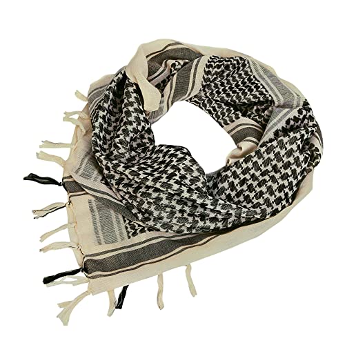 Aonal Military Shemagh Tactical Desert Scarf, Keffiyeh Scarf for Men - color: Khaki