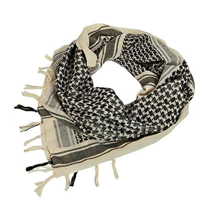 Aonal Military Shemagh Tactical Desert Scarf, Keffiyeh Scarf for Men - color: Khaki