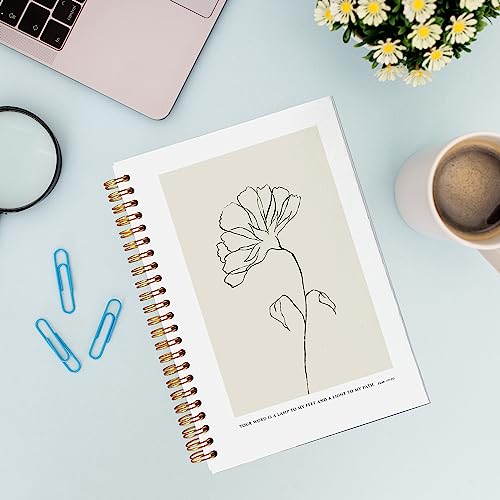 VNWEK Bible Scripture PSALM 119:105 Your Word Is a Lamp to My Feet Boho Botanical Leaf Spiral Notebook Journal 5.5 x 8.3 inches,Christian Lined Hardcover Spiral Notebook,Christian Gifts - color: 14-XZ-bible-notebook