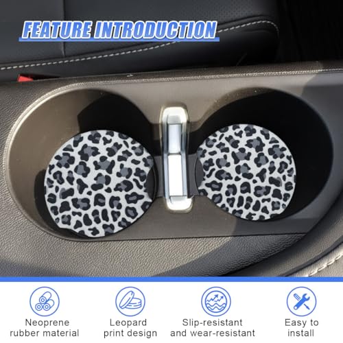 Leopard Print Car Cup Holder Coasters, 2.77'' Drink Cup Mat, No.1 - size: No.1