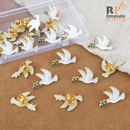 25 Pack Dove Brooch Pin Women Man Shirt Dress Coat Decoration Party