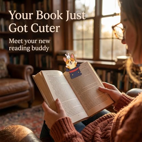 Corgi Peeking Magnetic Bookmarks Set of 8, Cute Dog Bookmark Clips with Funny Costume Designs, Magnetic Book Marks for Books, Planner & Journals, Gifts for Dog Lovers Women, Corgi Gifts - style: Corgi Peeking Magnetic Bookmarks