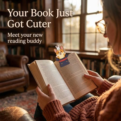 Corgi Peeking Magnetic Bookmarks Set of 8, Cute Dog Bookmark Clips with Funny Costume Designs, Magnetic Book Marks for Books, Planner & Journals, Gifts for Dog Lovers Women, Corgi Gifts - style: Corgi Peeking Magnetic Bookmarks