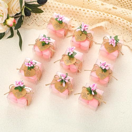 MTLEE 30 Sets Mini Bubble Candles Party Favors DIY Gift Set,Pink - color: Pink