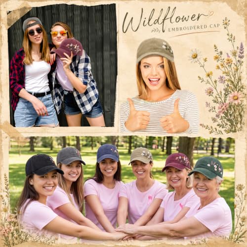 6/12 Pack Christian Hats Bulk for Men Women - style: Wildflower