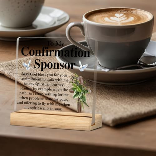 Confirmation Sponsor Gifts, Christian Baptism Acrylic Desk Sign - color: M60A09