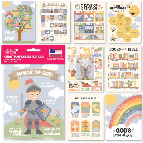 Bible Posters for Kids - Sunday School Decorations for Classroom Must Haves - color: Boho Muted