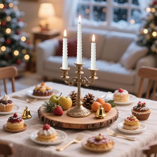 8 Pack 10 Inch White Spiral Taper Candle Set, 7/8 Inch Unscented Driples Candlesticks for Home Decoration, 6-7 Hours Burn - color: White