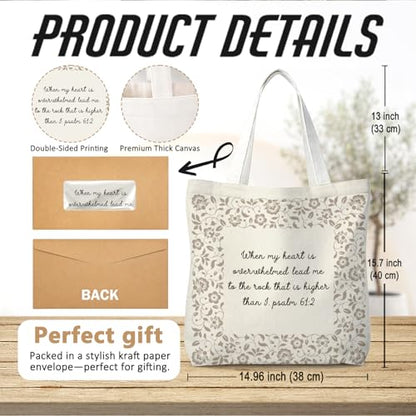 Bible Tote BagsGifts for Women, Cute Christian Church Canvas Tote Bag Christian Reusable Shopping Bags - color: Bible-02