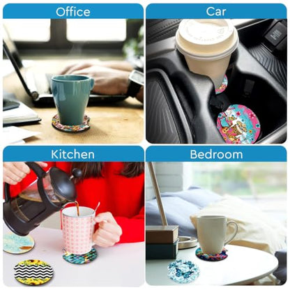 2 Pack Cowgirls Car Cup Holder Coasters Neoprene Rubber Mat 2.75" - color: Cowgirls