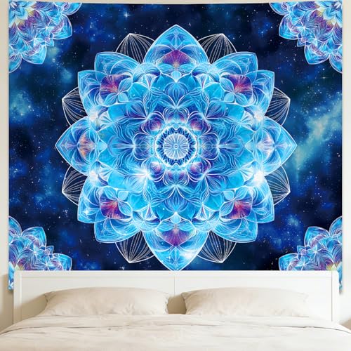 Apdidl Mandala Space Tapestry for Bedroom, Boho Blue Galaxy Sky Tapesries - color: Mandala Space Tapes try, size: 60"L x 51"W