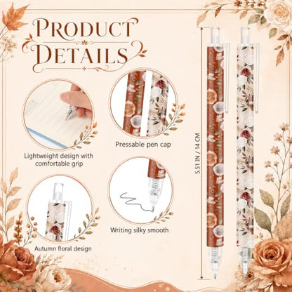 Jetec 120 Pcs Fall Ballpoint Pens Bulk Autumn Thanksgiving Party Supplies - style: Autumn