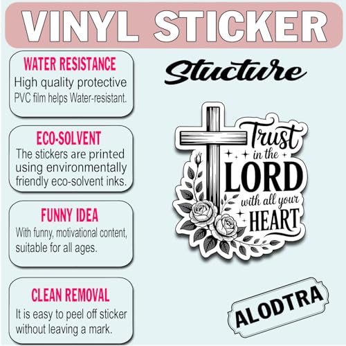 (3PCS) Trust in The Lord with All Your Hear Vinyl Sticker Pack Durable Waterproof Stickers for Laptop Water Bottle Car Bumper Phone Case - color: Trust in the Lord With All Your Heart