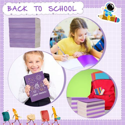 Handepo 100 Pack A5 Composition Notebooks Bulk 5"x8" Notebooks Purple - color: Purple, size: A5