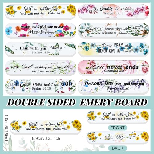 100 Pcs Christian Gifts for Women Bulk, Bible Verse Nail Files - style: Floral