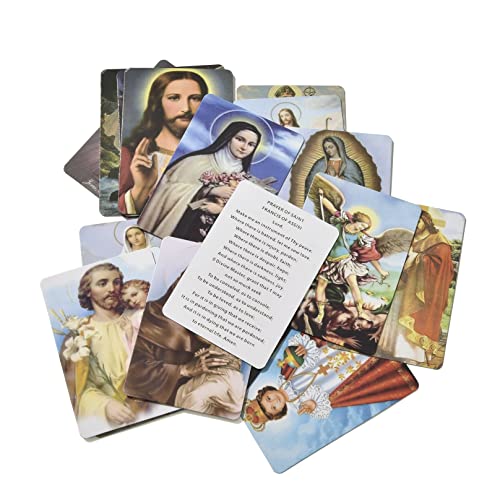 Catholic Holy Card Prayer Cards with Metal Box, Catholic Gifts, Assorted Holy Cards with Catholic Saints and Prayers - 144Pcs - color: 144Pcs