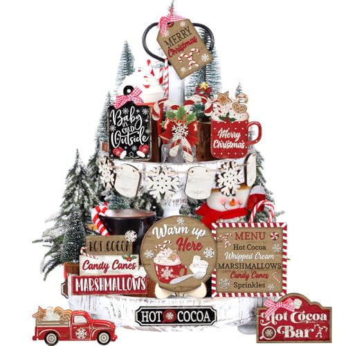 Vercraft Fall Halloween Christmas Tiered Tray Decor, Cocoa - style: Cocoa