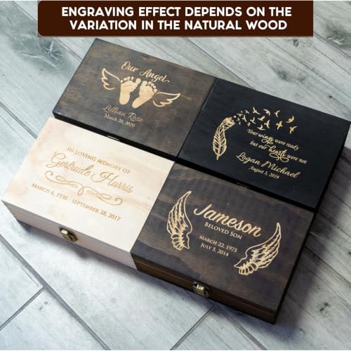 Personalized Memorial Keepsake Box, Sympathy Gift for Loss of Loved One - style: 9. Memorial Designs