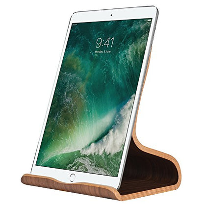 SAMDI Wood Tablet Stand, Wooden iPad Holder: Desktop Stand Holder Dock for new iPad 2017 Pro 9.7, 10.5, Air mini 2 3 4, Kindle, Nexus, Accessories, Tab, E-reader, other Tablets(4-13 inch)-Black Walnut - color: Black Walnut