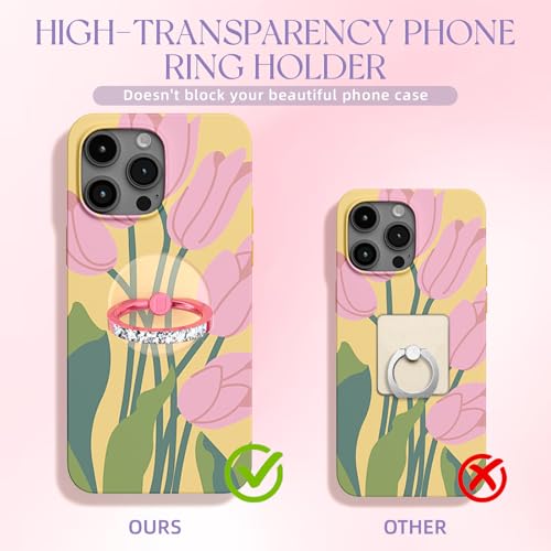 2 Pcs Jsoerpay Clear Phone Ring Holder with Diamond, Pink - color: 2 Pink Diamond