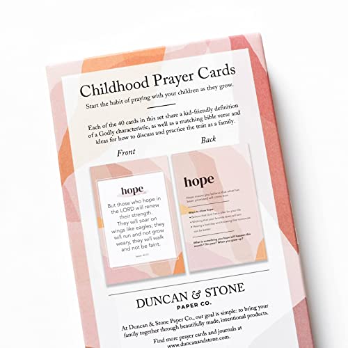 Duncan & Stone Childhood Christian Prayer Cards, 40 Bible Verses