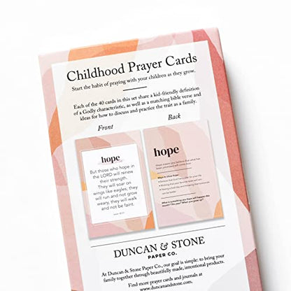 Duncan & Stone Childhood Christian Prayer Cards, 40 Bible Verses
