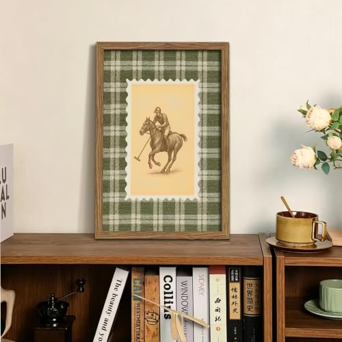 Horse Rider Wall Art Framed Canvas Print, Vintage Equestrian Polo Match Poster Painting Picture, Rustic Ranch Farmhouse Artwork Wall Decor for Living Room Bedroom Office Home Decor 16x24 Inch - color: A-Polo, size: 24"L x 16"W