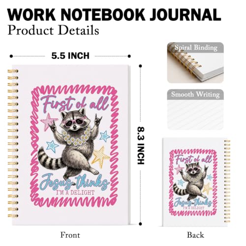 Cute Raccoon Christian Bible Notebook Journal Women Teen Girls Gifts - color: Christian Raccoon