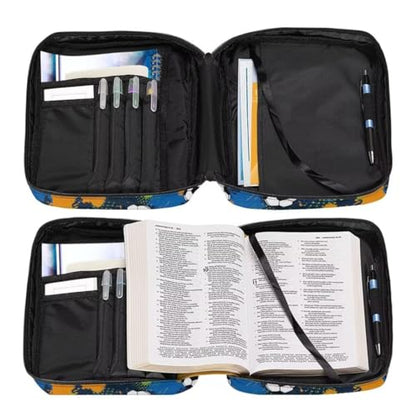 Coldinair Football Bible Cover Case for Men Teen, Kids Scripture Carrying Case with Handle and Pocket, Bible Book Tote Handbag - color: Football