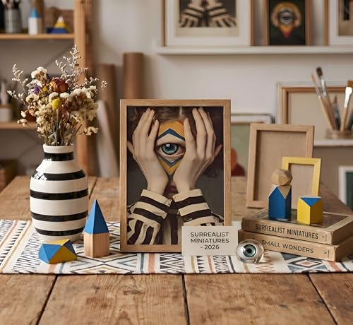 Surreal Fantasy Eyes Canvas Wall Art Solid Wood Framed 16x24in - color: Psychedelic Eyes, size: 24"L x 16"W