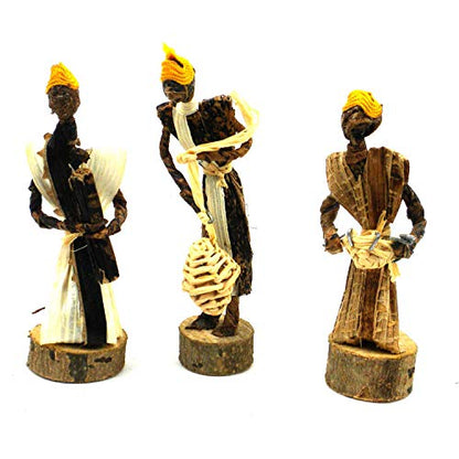 Global Crafts Nativity Parent - Handmade Nativity Set - Fair Trade Banana Fiber Christmas Décor