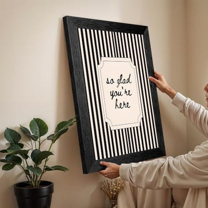 So Glad Here Canvas Wall Art Script Poster 12x16in Black Framed Flat - color: style 03, size: 12"L x 16"W