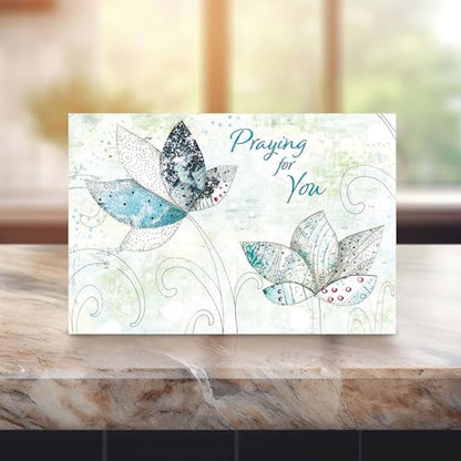 KJV Lotus Flower Praying for You Card, 1 Count - color: Lotus Flowers