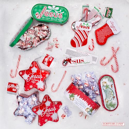 Scripture Candy, Jesus Sweetest Name I Know Christmas Bag with Soft Peppermint Candy, 10 Ounces