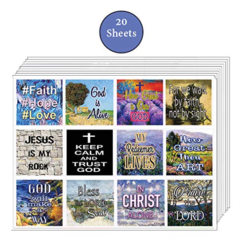 NewEights Christian Bible Verses Scriptures Planner Stickers (20 Sheets)