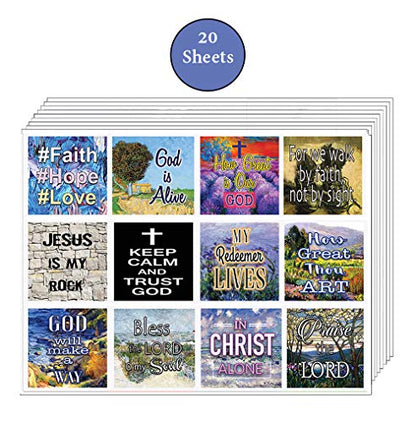 NewEights Christian Bible Verses Scriptures Planner Stickers (20 Sheets)