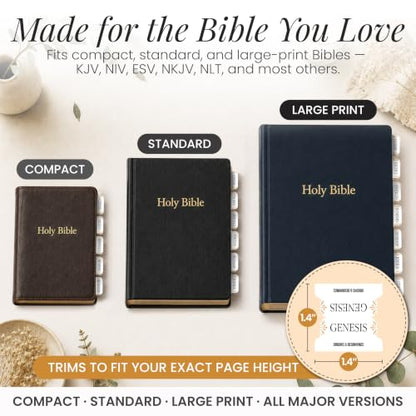 90 Christian Bible Tabs for Women, Men, and Kids - White - color: White