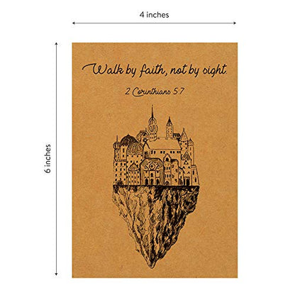 DIVERSEBEE 18 Kraft Inspirational Christian Greeting Cards with Envelopes - color: Kraft