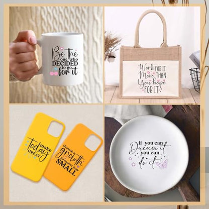 Inspirational Quotes UV DTF Cup Wraps, Transfer Stickers for Glass Tumblers - color: Motivational-110