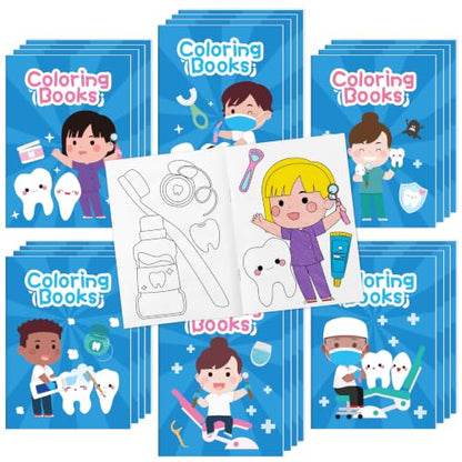 Bulk Dentist Coloring Books, 24Pcs Mini Drawing Booklet for Kids - style: Dentist