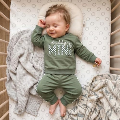Kupretty Baby Boy Clothes Dad's Little Dude Sweatshirt Pants Set - color: Daddy's Mini-green, size: 0-6 Months