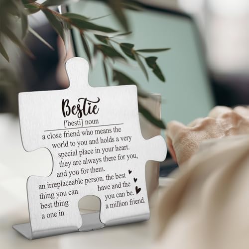 FOKCBOCM Decorative Signage, Stainless Steel Bestie Friendship Gift, 3.3 x 3.0 inches - style: Bestie2