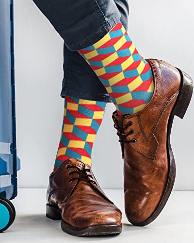 Vabean 36 Funny Men's Socks - color: Geometric Pattern