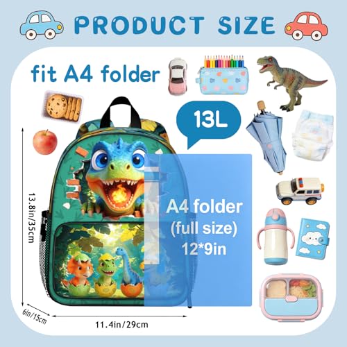 Kindergarten Dinosaur Backpack For Boys 6-8 School Backpack Kids Toddler Preschool Elementary School Backpacks for Boys and Girls Backpacks Boy for Small Bookbag for Daycare Travel - color: Dinosaur