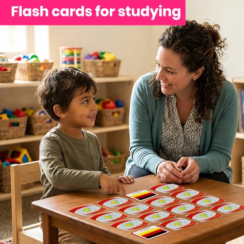 Menique Flags of Europe Memory Matching Game – 100 European Flags Flash Cards (50 Pairs) with Countries & Capitals – Educational Geography Family Game for Kids and Adults - style: Flags of Europe
