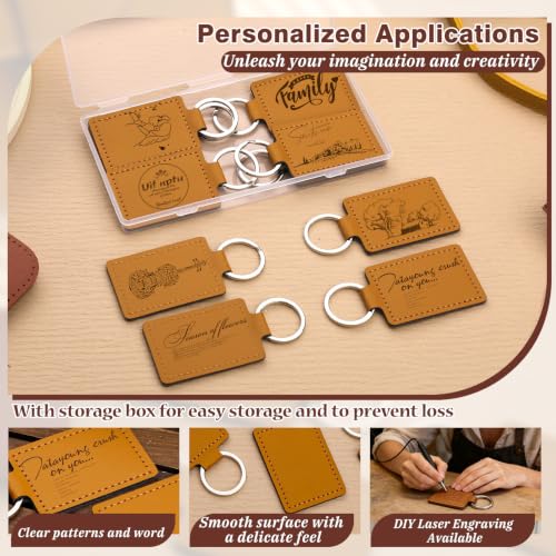 Leather Keychain Blanks, 10 Pcs Laser Engraving Blanks Keychains Bulk - color: Yellow-10 Pcs