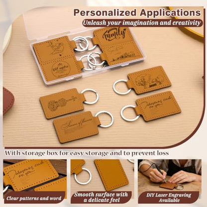 Leather Keychain Blanks, 10 Pcs Laser Engraving Blanks Keychains Bulk - color: Yellow-10 Pcs