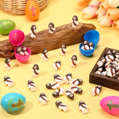Barydat 100 Pcs Little Jesus Figures, Halloween Prank Props, Ocher - color: Ocher