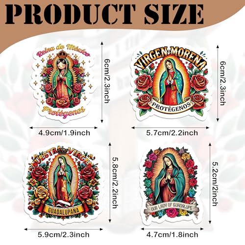 Prayer Board Supplies Stickers - 50 Pcs Bible Verse Catholic Decals - color: Virgin Mary