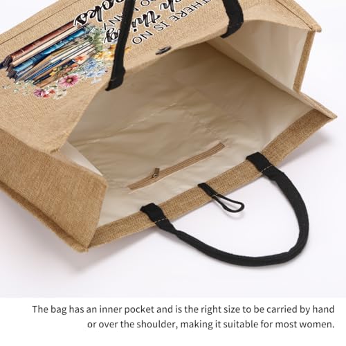Book Tote Bag Christmas Librarian Bookish Gifts for Women Readers Book Lover - color: There is No Such Thing as Too Many Books 1